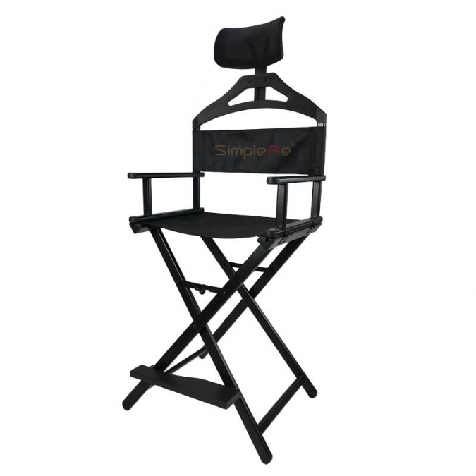 OW-YZ03 Aluminum Tall Director Makeup Chair With Headrest 