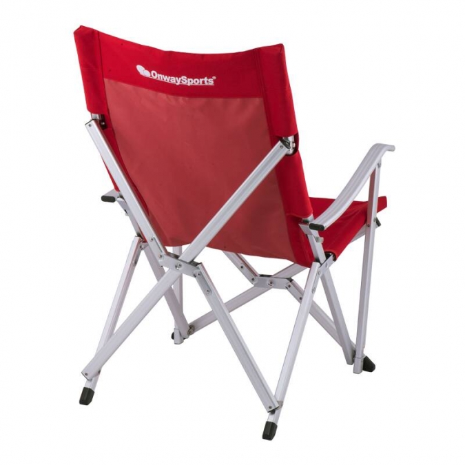 ow-72b cadeira de acampamento dobrável de alumínio vermelho tamanho grande capacidade pesada 