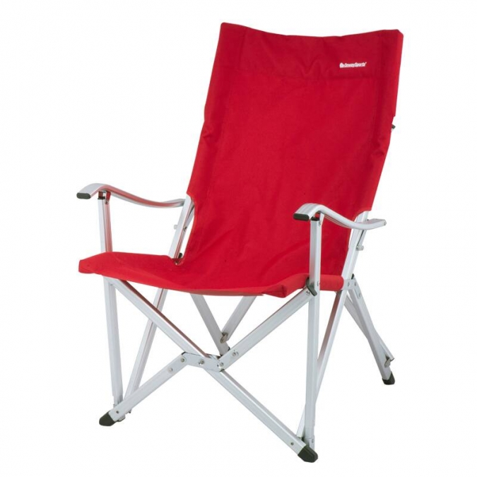 ow-72b cadeira de acampamento dobrável de alumínio vermelho tamanho grande capacidade pesada 