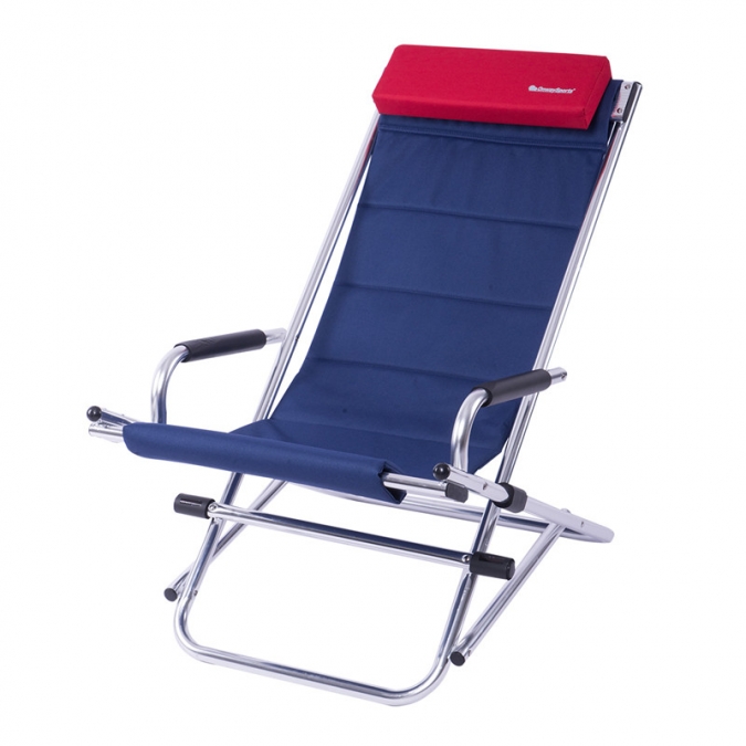 ow-62 cadeira de balanço dobrável confortável de alumínio com travesseiro 